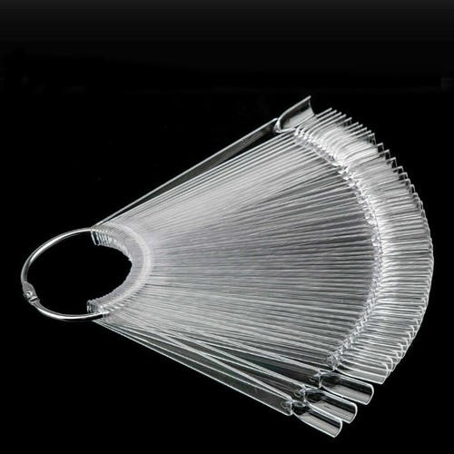 Clear ivory white stiletto fan - clear,