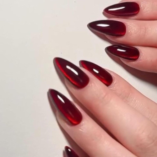 Red false nails 30pcs cat - -,