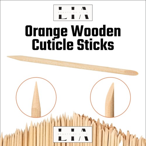 Orange wood cuticle sticks - wood,