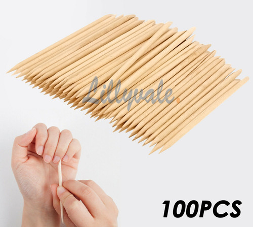 Nail art orange wood - nail, sticks